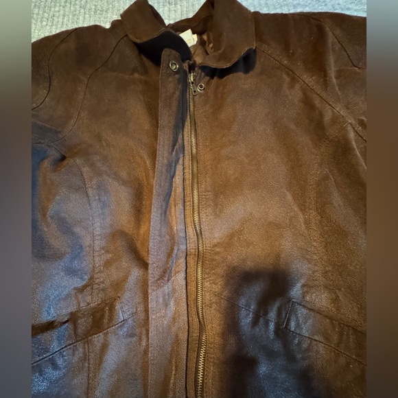 Roaman's Dark Brown Leather Suede Jacket Size A8-Large - Picture 11 of 13
